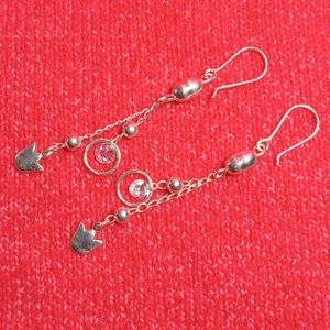 Jewelry sterling 925 Hot Earrings Hook Fashion Drop Sterling Women's Long Dangle